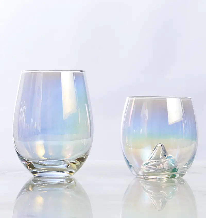 Nordic Colorful Rainbow Glass Drinking Cup - - drinkware
