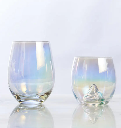 Nordic Colorful Rainbow Glass Drinking Cup - - drinkware