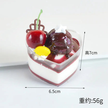 Miniature Faux Cupcake and Dessert Fridge Magnets - (Heart-shaped plastic box) chocolate coffee-single without packaging - magnets