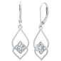 MAX + STONE Created White Sapphire Dangle Earrings for Women in 925 Sterling Silver with Leverback and 5mm April Birthstone Kia Day Design