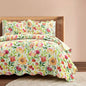 Full/Queen Lightweight Polyester Scalloped Edges Floral Quilt Set - - Bedroom > Quilts & Blankets