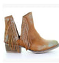 Fringe Ankle Boots with Studs and Chunky Heel - Yellow 42 - boots