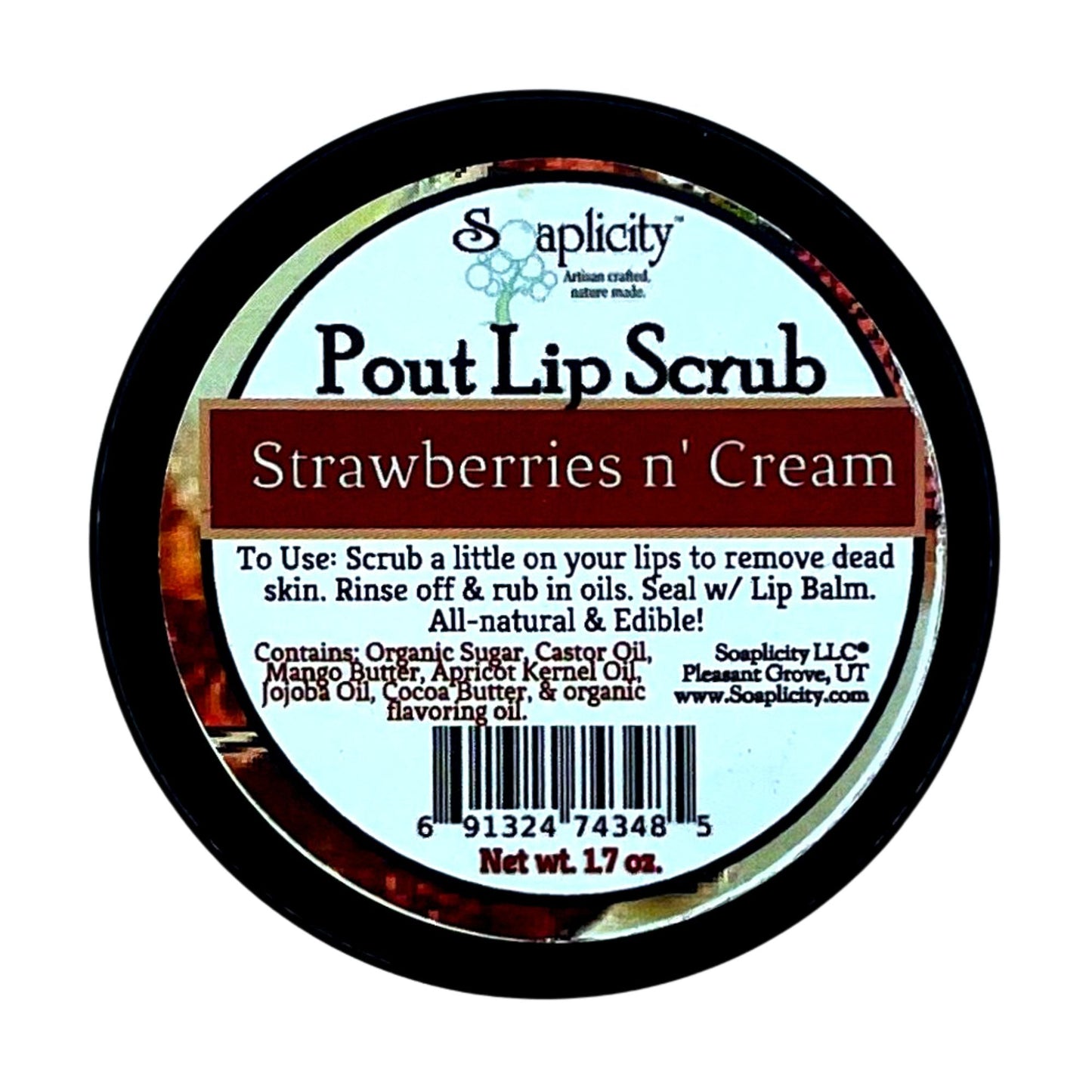 Strawberries 'n Cream Pout Lip Scrub - - Lip Scrubs