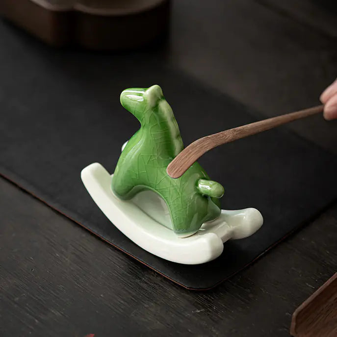 Ceramic Green Horse Tea Pet Decorative Figurine - Kia Day Design