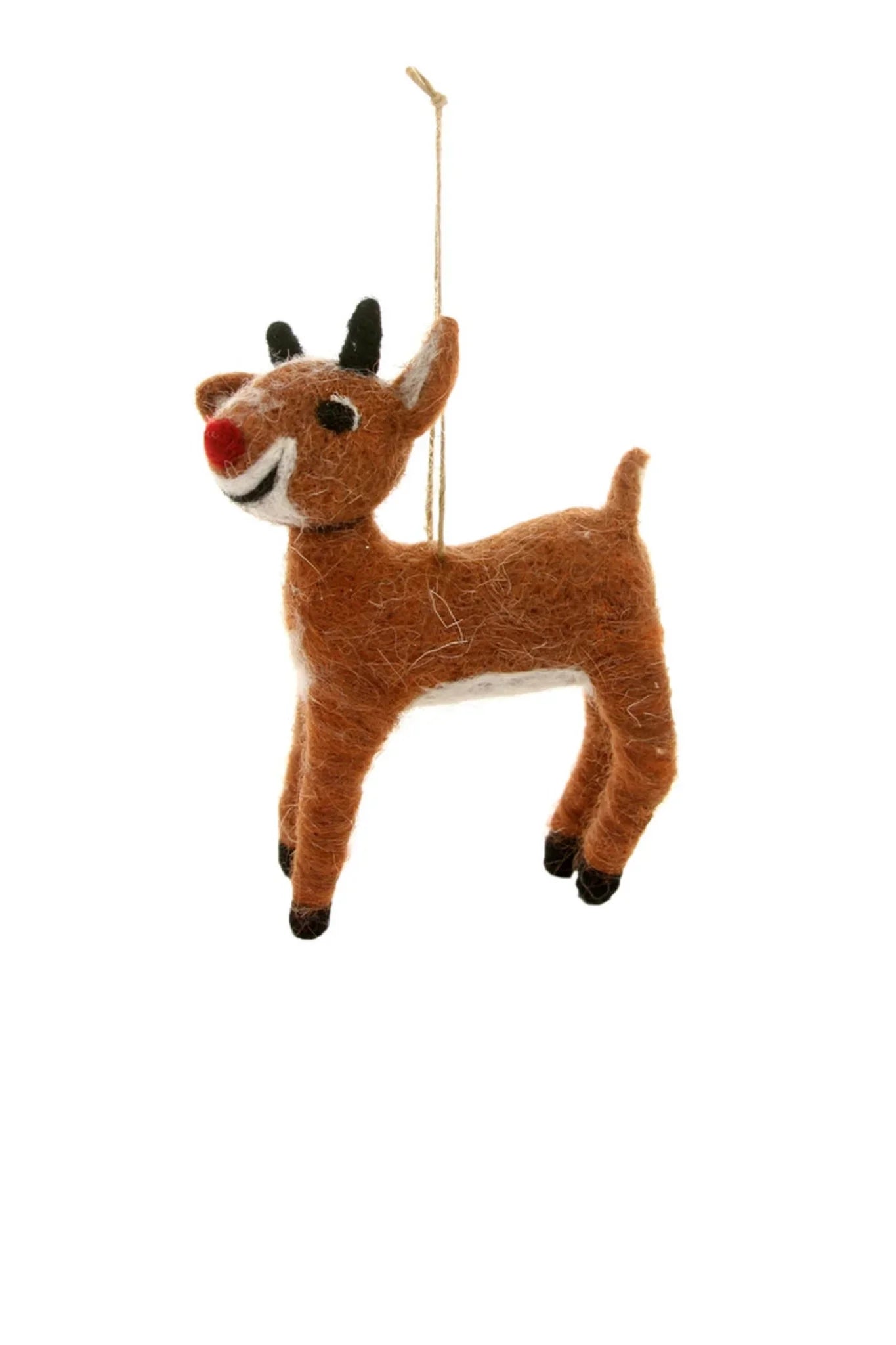 Rudolph Wool Felt Ornament - - Christmas
