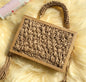 Retro Woven Straw Bags New Khaki 20 X 30 CM