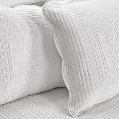 6-Piece Farmhouse White Daybed Cover Bedding Set with Scalloped Edges- HomePacific- {{Product type}}