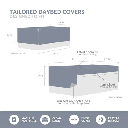 6-Piece Farmhouse White Daybed Cover Bedding Set with Scalloped Edges- HomePacific- {{Product type}}