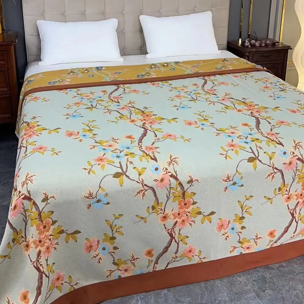 Multi-functional Cotton Floral Bedspread and Blanket Kia Day Design