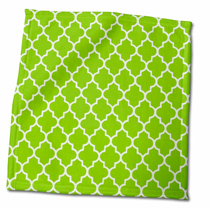 3dRose Bright Green Quatrefoil Pattern Lime Moroccan Tiles Retro Islamic Art... - Towels (twl-120258)- 3dRose- {{Product type}}