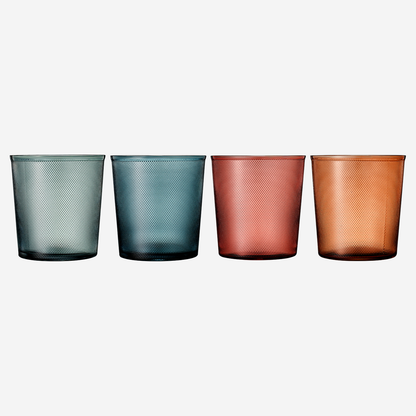 Tonal Lowball Tumbler Glassware, Set of 4 - - Lowball