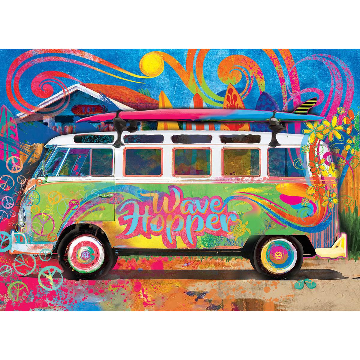 Wave Hopper VW Bus 550 Piece Jigsaw Puzzle in Tin Eurographics - - Jigsaw Puzzle