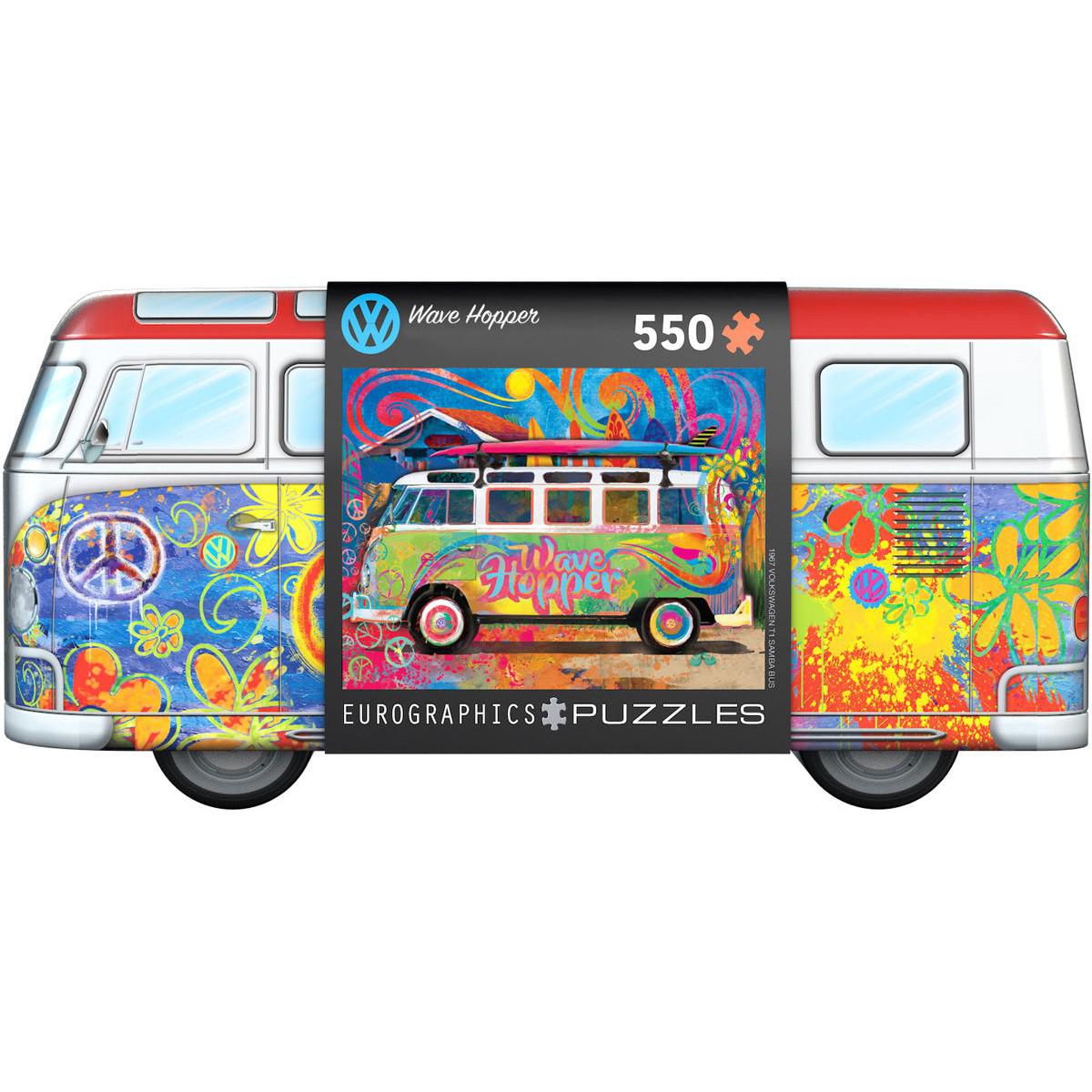 Wave Hopper VW Bus 550 Piece Jigsaw Puzzle in Tin Eurographics - - Jigsaw Puzzle