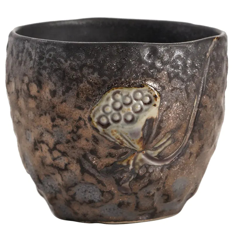 Japanese Iron Glaze Ceramic Tea Cup Kia Day Design