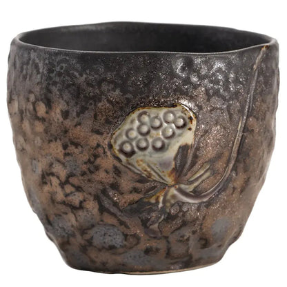 Japanese Iron Glaze Ceramic Tea Cup Kia Day Design