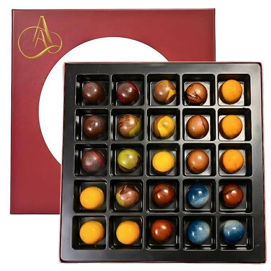 Andy Anand Monet Chocolate Bonbons Gift Box, 25 pc, 6.52 oz – Gluten-Free Belgian Truffles & Pralines - - Food & Beverages > Desserts & Sweets > Chocolate