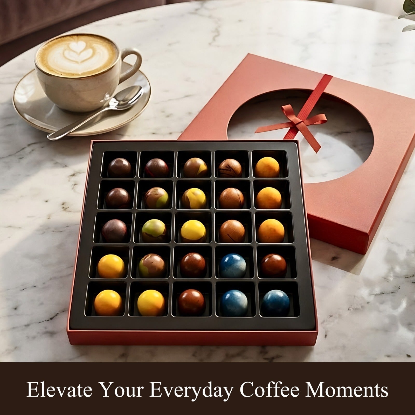 Andy Anand Monet Chocolate Bonbons Gift Box, 25 pc, 6.52 oz – Gluten-Free Belgian Truffles & Pralines, Birthday & Holiday Gift Collection - - Food & Beverages > Desserts & Sweets > Chocolate