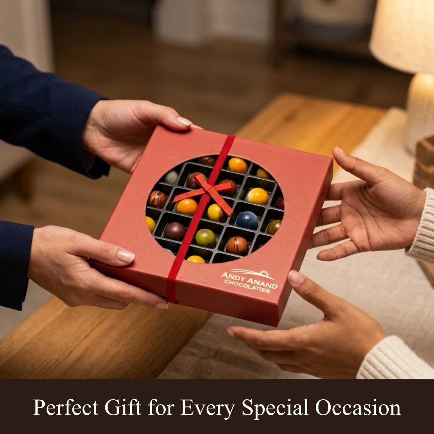 Andy Anand Monet Chocolate Bonbons Gift Box, 25 pc, 6.52 oz – Gluten-Free Belgian Truffles & Pralines, Birthday & Holiday Gift Collection - - Food & Beverages > Desserts & Sweets > Chocolate