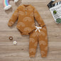 Newborn Baby Bodysuits + Elastic Pants white brown 9M