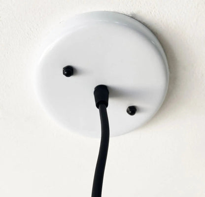Large White Enamel Farmhouse Pendant Light - - Farmhouse Lighting