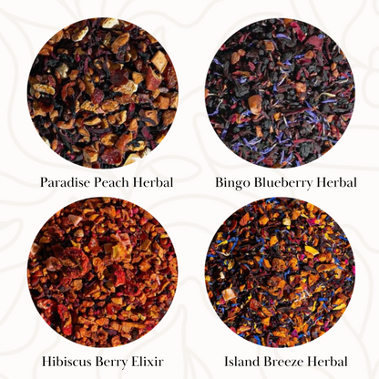 Whole Fruit Tisane Sampler - Four 1oz Bags of Loose Tea Samples - Gifts