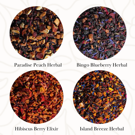 Whole Fruit Tisane Sampler - Four 1oz Bags of Loose Tea Samples - Gifts