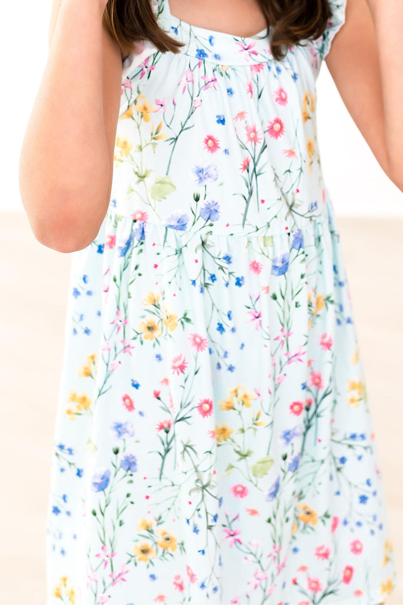 Wild Woods Ruffle Cross Back Dress - - Ruffle Cross Back Dress