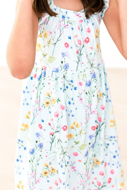 Wild Woods Ruffle Cross Back Dress - - Ruffle Cross Back Dress