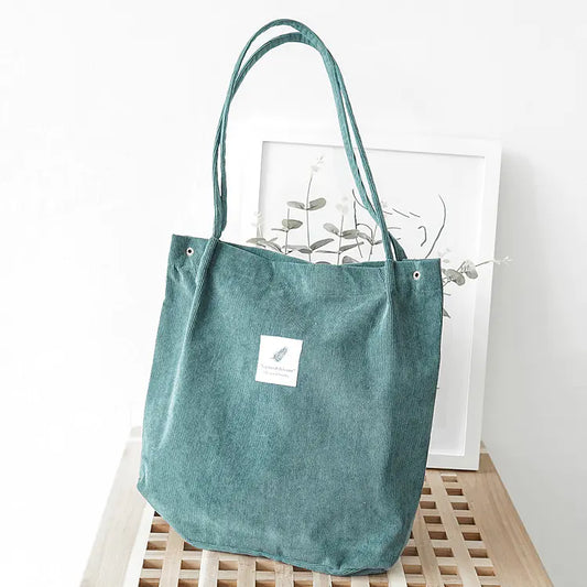 Corduroy Canvas Tote Bag - Kia Day Design