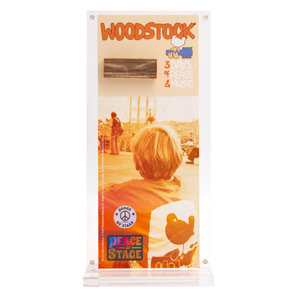 Boy on Original Woodstock Stage  - Acrylic Frame