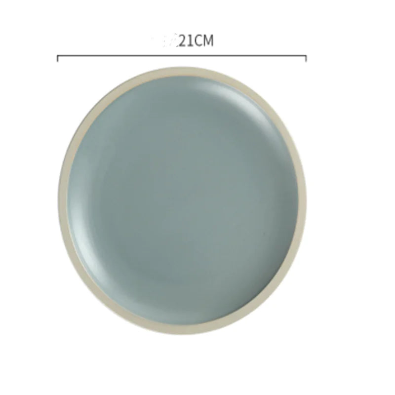 Morandi Ceramic Round Dinner Plates - Grey 8inches - plates