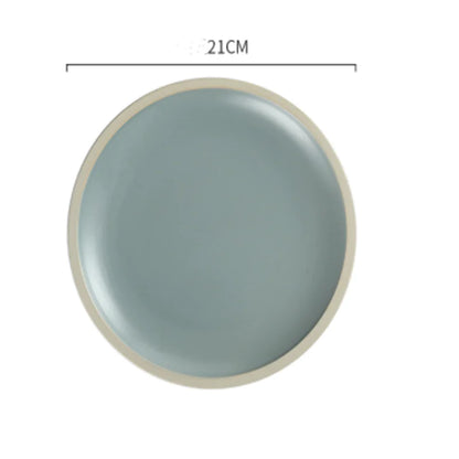 Morandi Ceramic Round Dinner Plates - Grey 8inches - plates