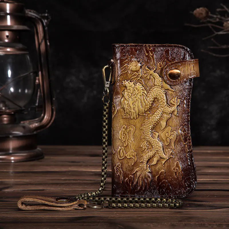 Genuine Leather Dragon-Tiger Wallet Kia Day Design