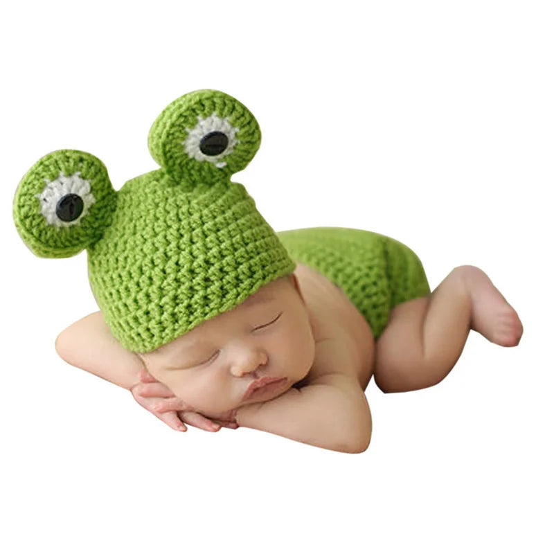 Frog Crochet Baby Photo Prop