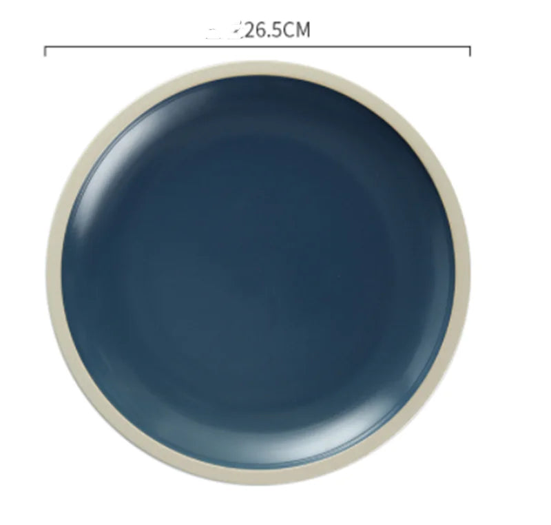 Morandi Ceramic Round Dinner Plates - Blue 10inches - plates