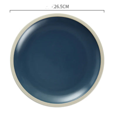 Morandi Ceramic Round Dinner Plates - Blue 10inches - plates