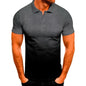 3D Gradual Change Short Sleeve Polo Shirt - dark grey M - shirt