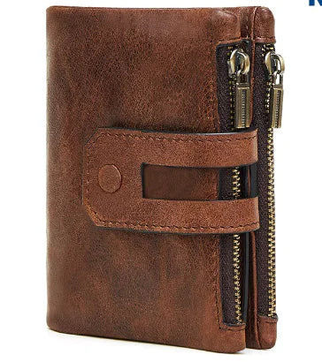 Genuine Leather RFID Anti-Theft Men's Wallet