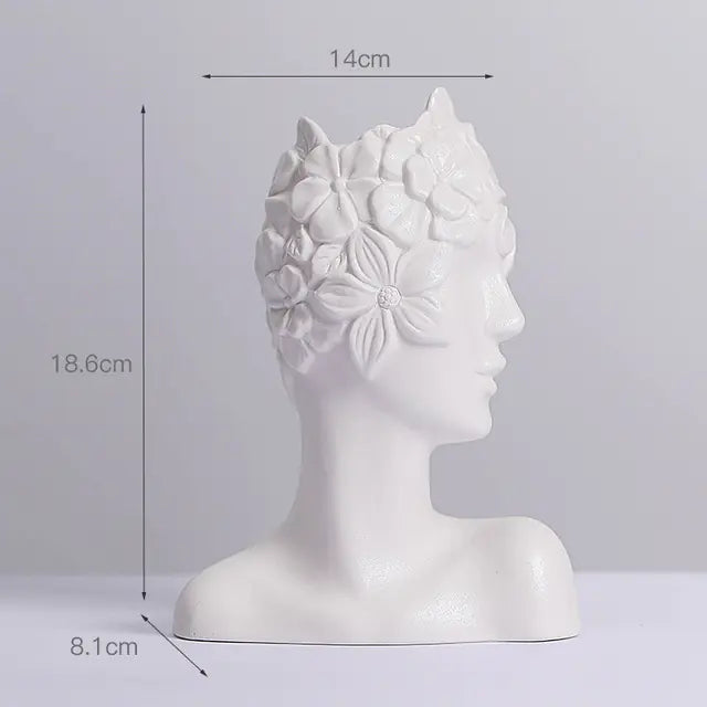 Nordic Simple Matte White Ceramic Body Vase - Kia Day Design