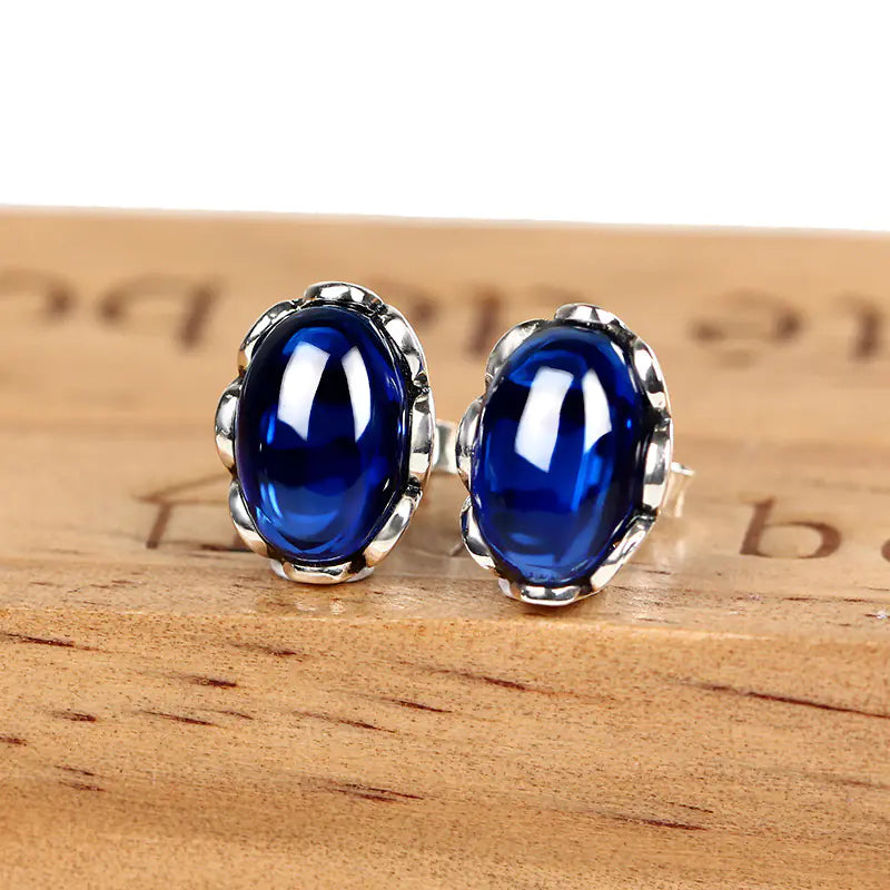 Vintage Punk Ruby Claw Earrings for Women