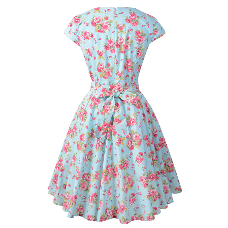 Swintager Vintage Hepburn Style Mint Green Dress - Kia Day Design
