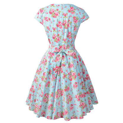 Swintager Vintage Hepburn Style Mint Green Dress - Kia Day Design