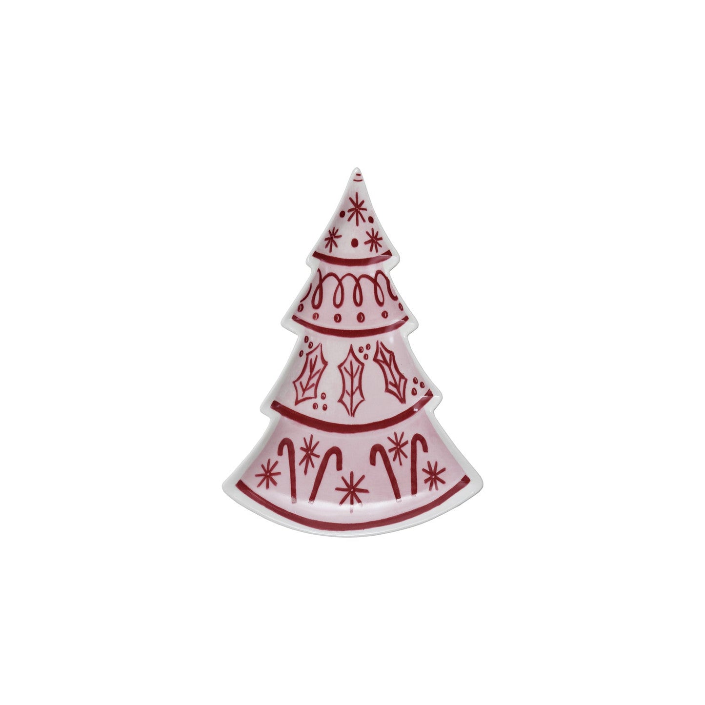 Pink & Red Nutcracker and Tree Ceramic Tidbit Plate - - Christmas