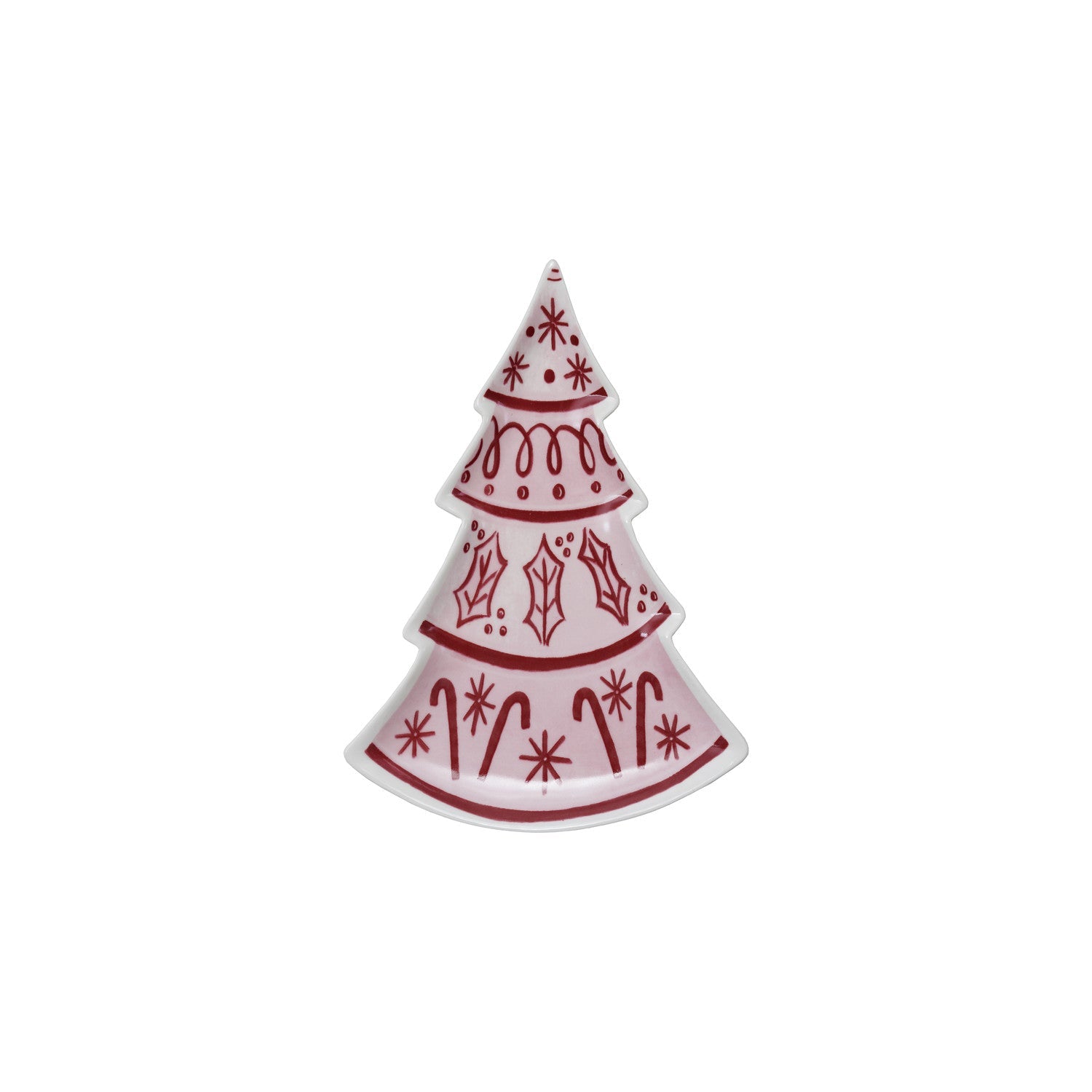 Pink & Red Nutcracker and Tree Ceramic Tidbit Plate - - Christmas