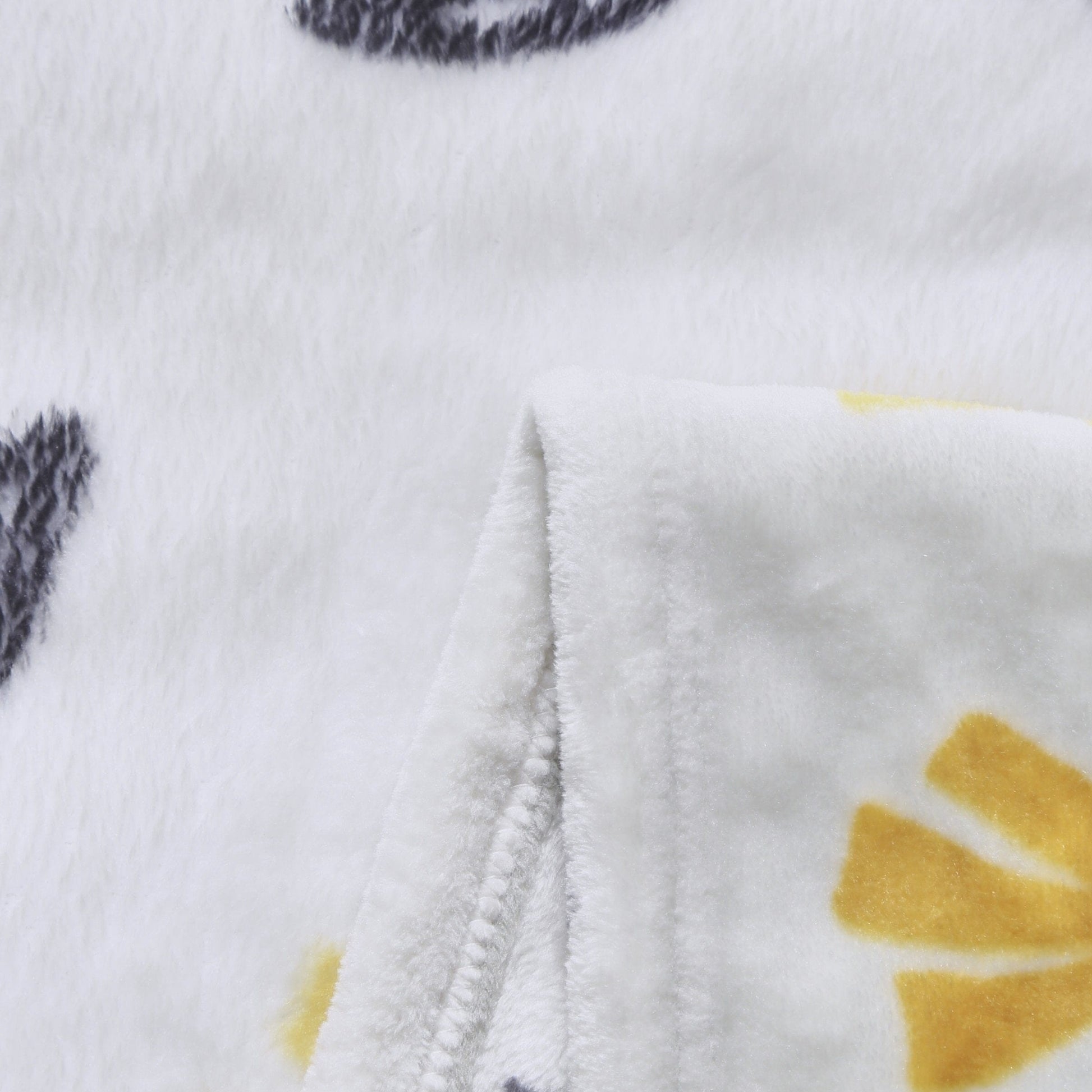 DaDa Bedding Soft Lightweight Fleece Throw Blanket, Yellow Fleur Floral Golden Orange Silver/Grey Background (XY1011) - - Throw Blankets