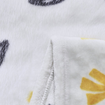 DaDa Bedding Soft Lightweight Fleece Throw Blanket, Yellow Fleur Floral Golden Orange Silver/Grey Background (XY1011) - - Throw Blankets