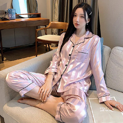 Silk Striped Pajama Set