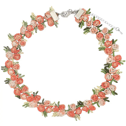 Pink Floral Choker Necklace
