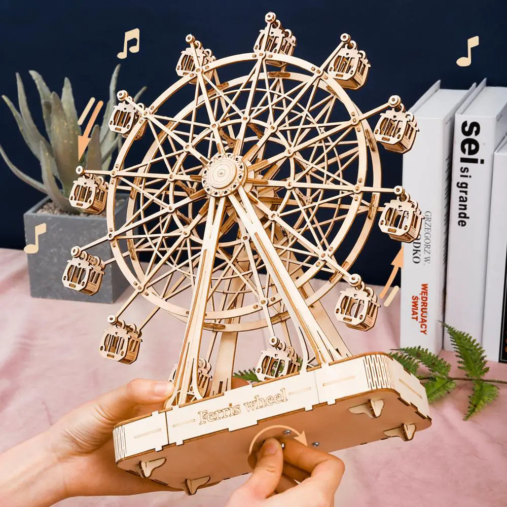 DIY Wooden Music Ferris Wheel Puzzle Toy Model - Kia Day Design