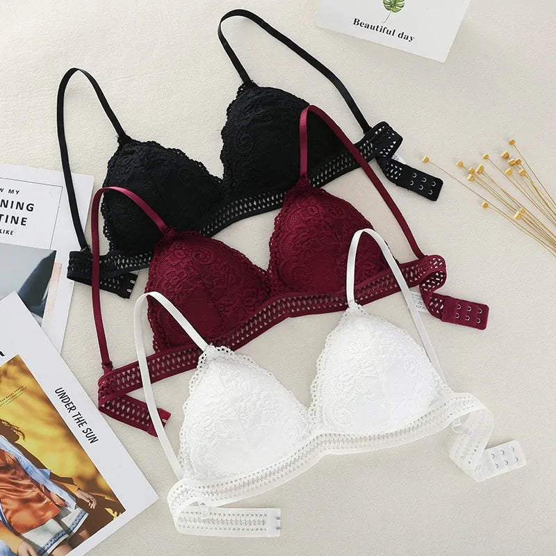 Deep V Lace Bra Wireless